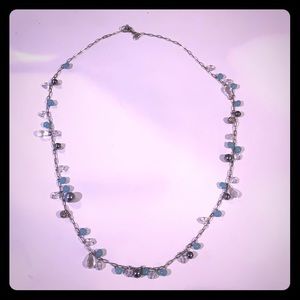 JCrew silver and blue bead necklace.